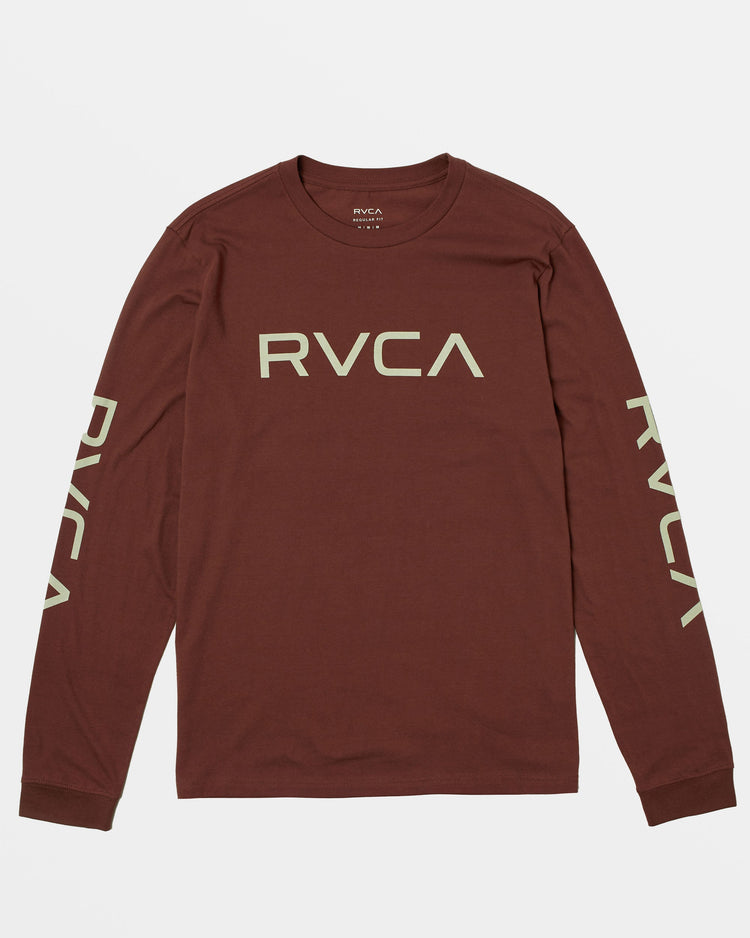 Boys Big RVCA Long Sleeve Tee - Red Earth