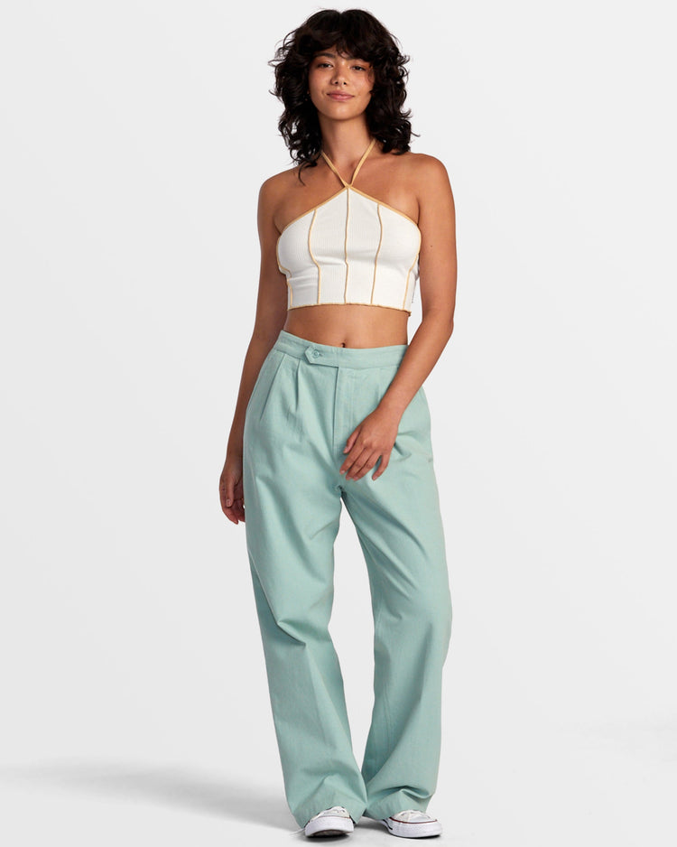 Piper Halter Crop Top - Latte