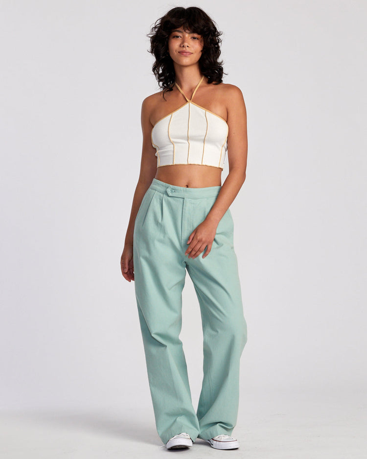 Piper Halter Crop Top - Latte