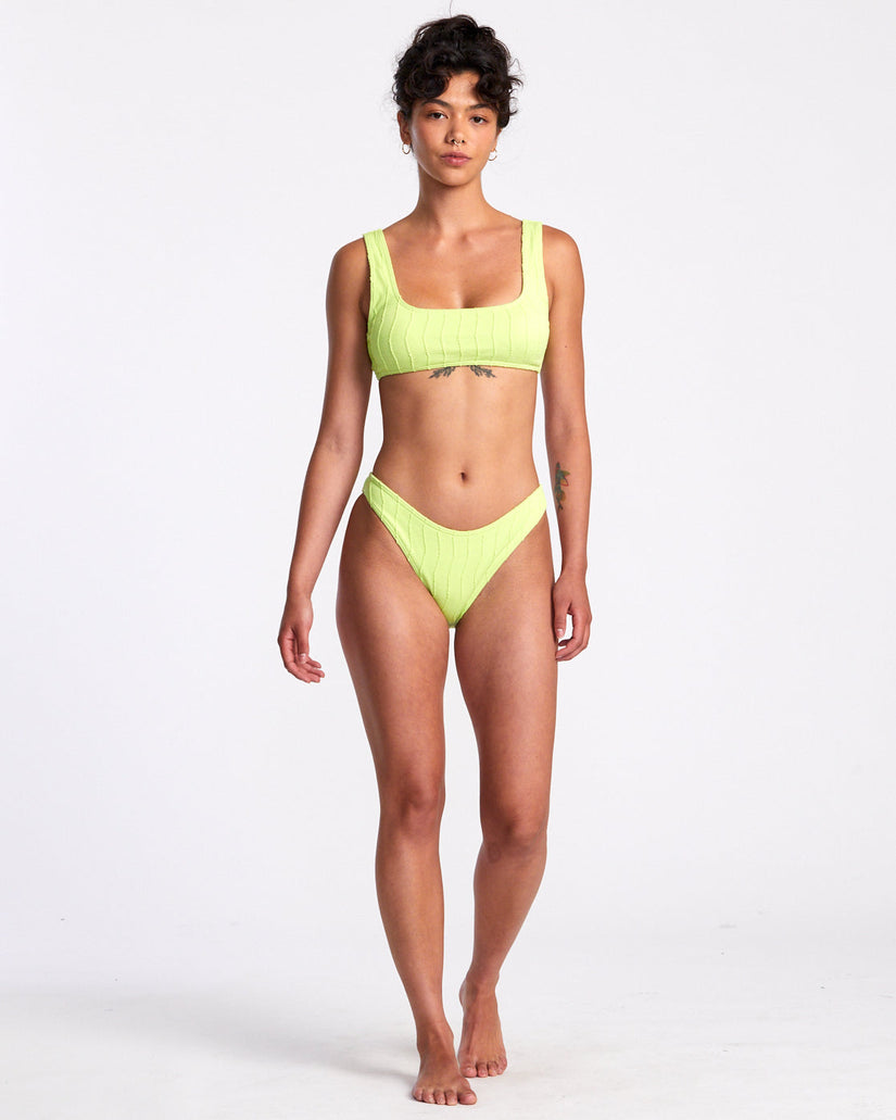 Chevy Grooves Laceback Bralette Bikini Top - Neon Green