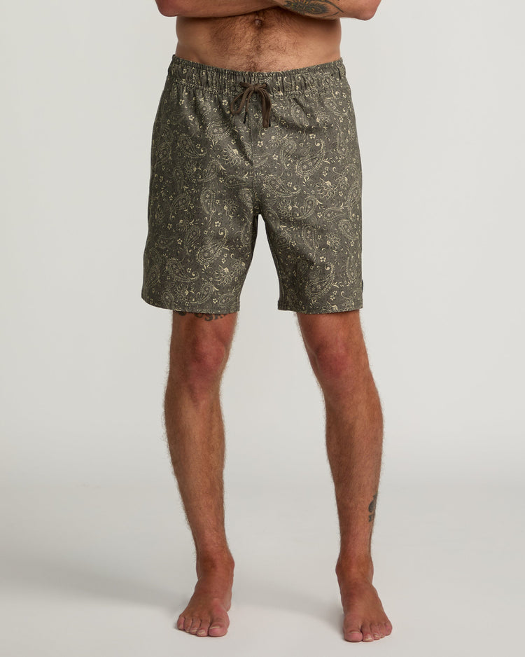 Atlas Elastic Waist Boardshorts 17" - Chocolate