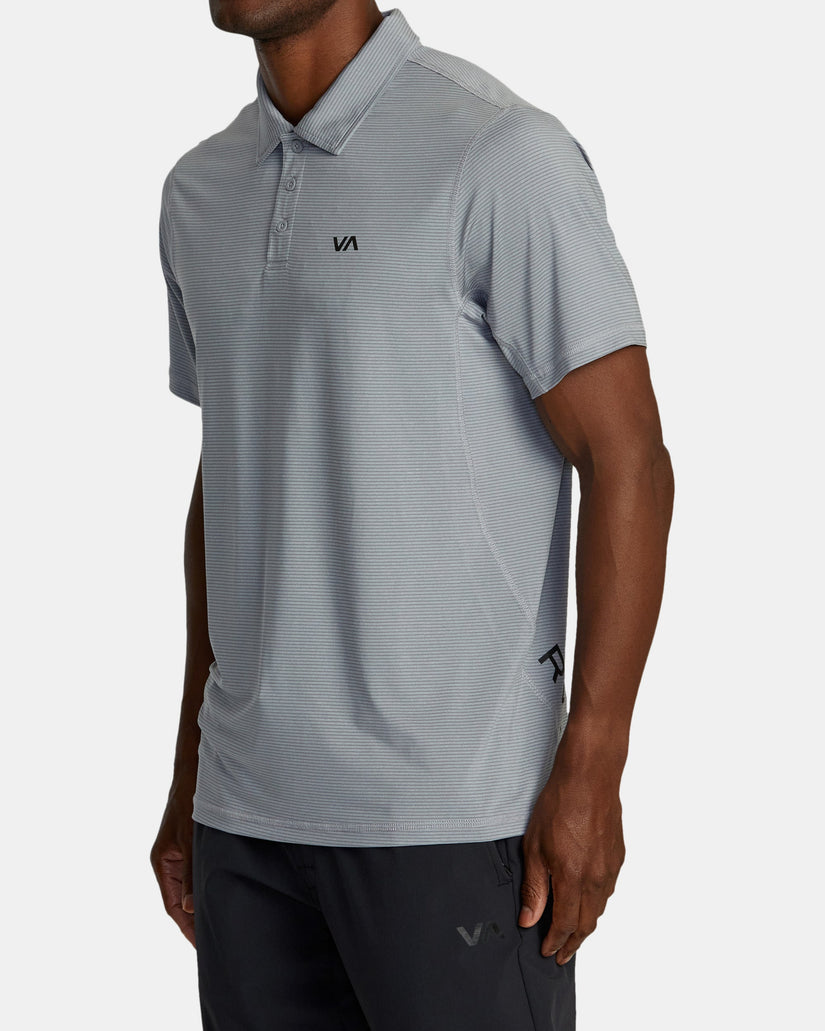 VA Sport Vent Technical Polo Shirt - Chalk Stripe