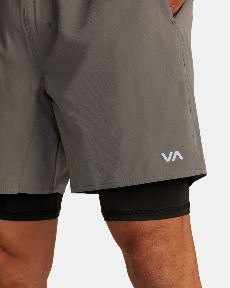 Yogger Train 2-In-1 17" Workout Shorts - Graphite