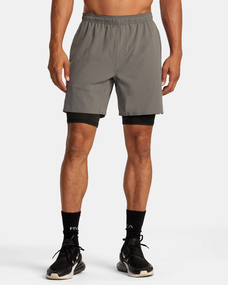 Yogger Train 2-In-1 17" Workout Shorts - Graphite