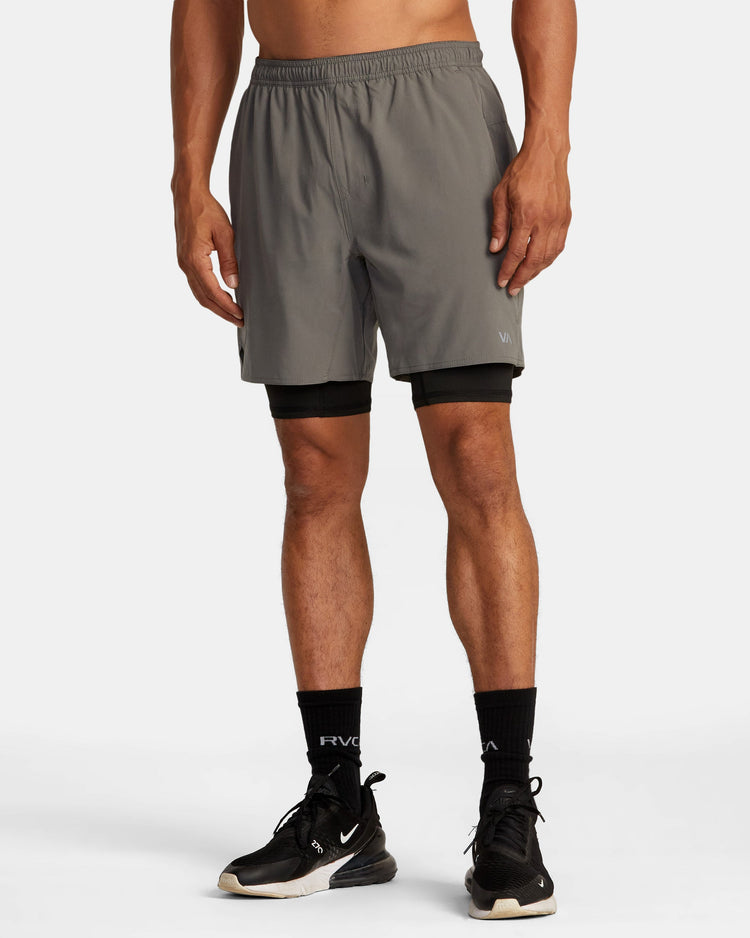 Yogger Train 2-In-1 17" Workout Shorts - Graphite