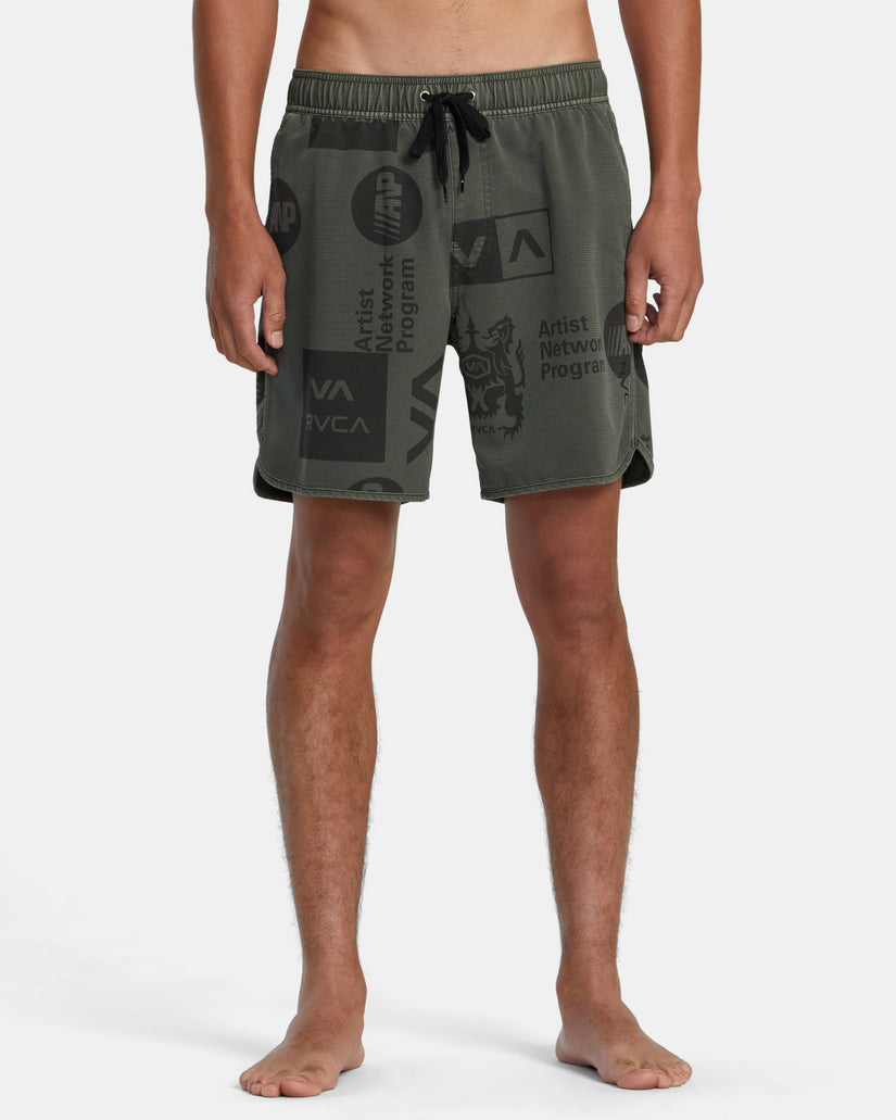 Eastern Elastic Waist Boardshorts 17" - Olive