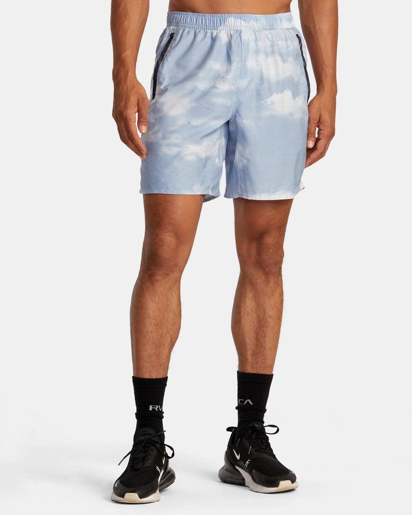 Yogger Stretch Elastic Waist Shorts 17" - Digi Clouds