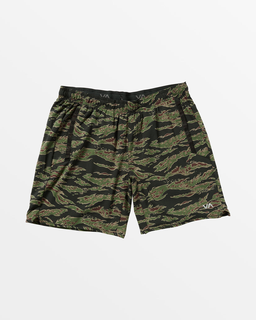 Yogger Stretch Elastic Waist Shorts 17" - Tiger Camo