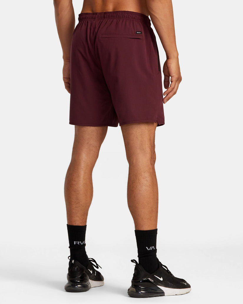 Yogger Stretch Elastic Waist Shorts 17" - Plum