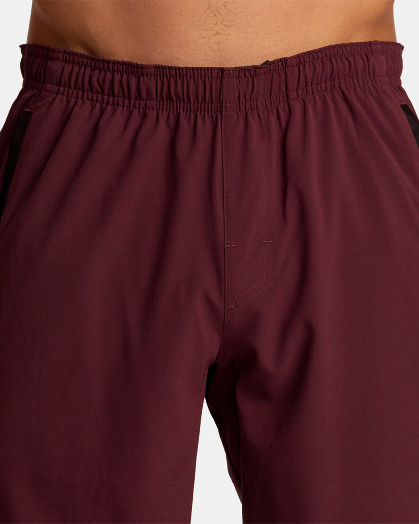 Yogger Stretch Elastic Waist Shorts 17" - Plum