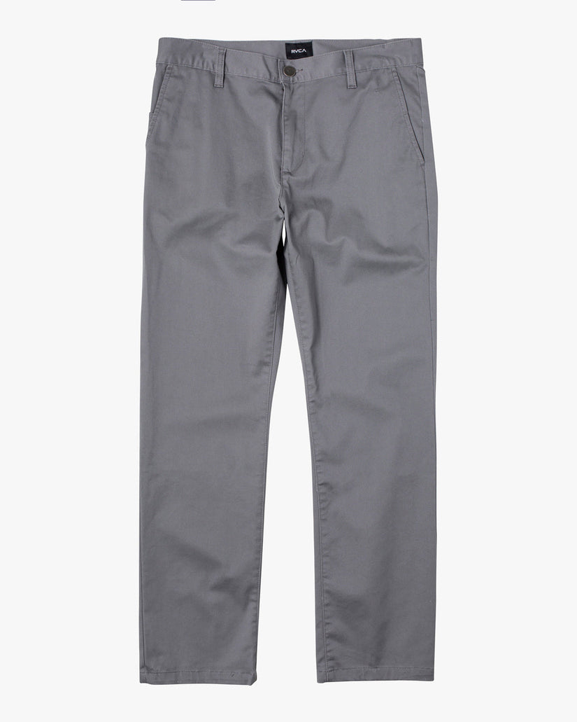 Boys Weekday Stretch Straight Fit Pants - Smoke