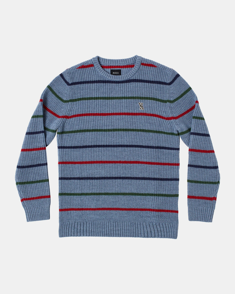 Boys Yalla Stripe Sweater - Blue Heather