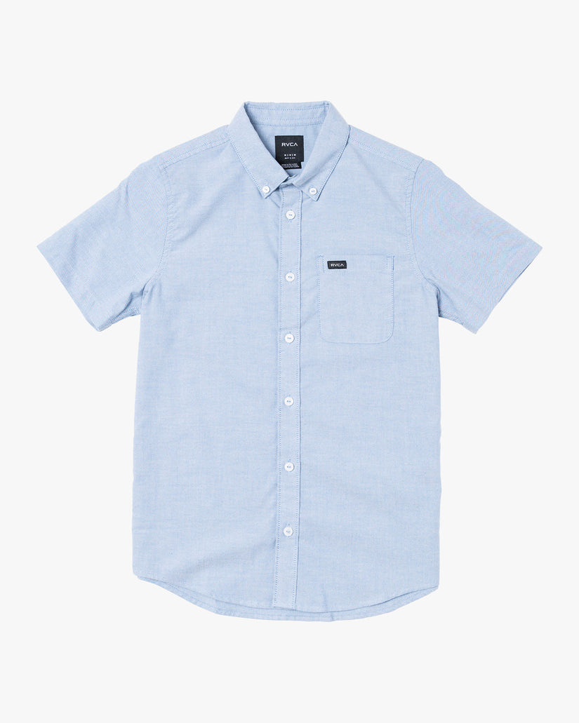 Boys That'll Do Stretch Short Sleeve Shirt - Oxford Blue