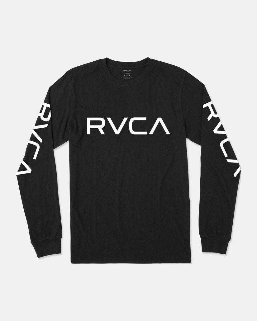 Boys Big RVCA Long Sleeve Tee - Black/White