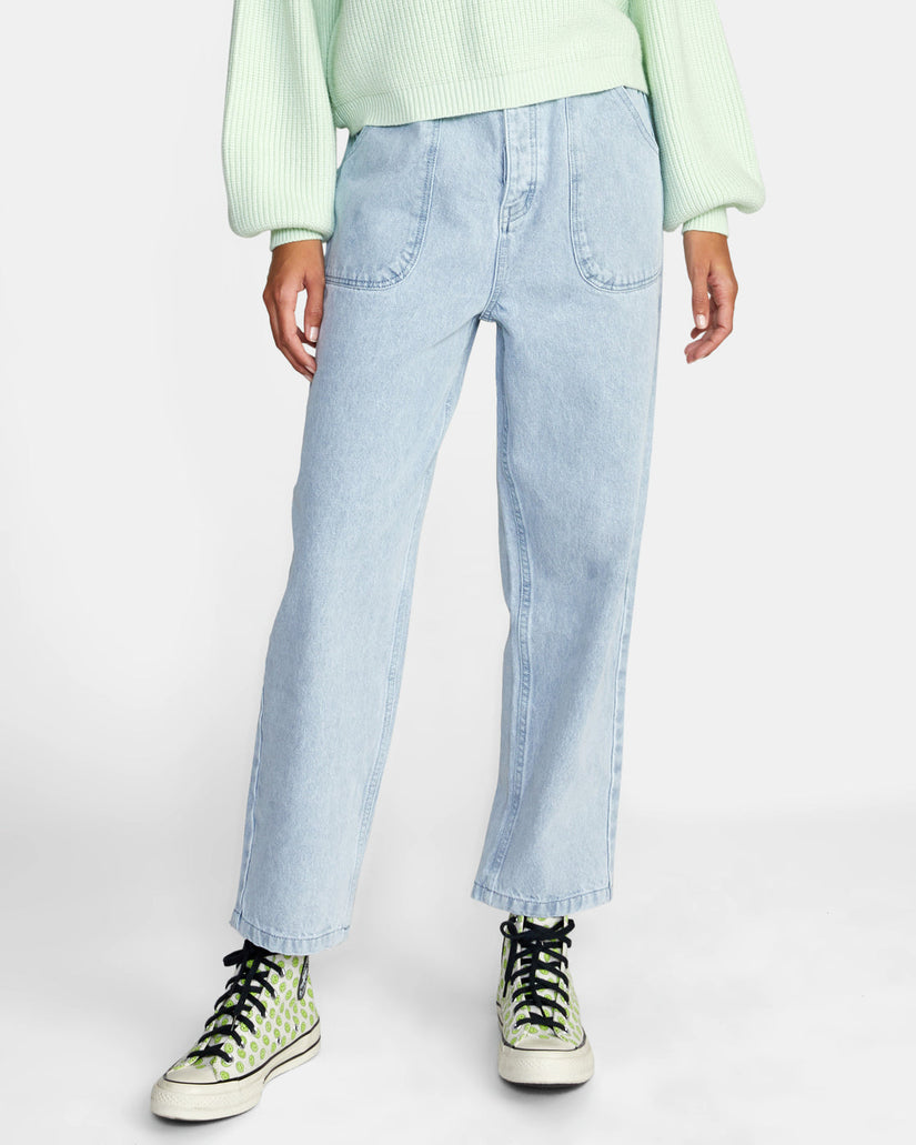 Scrunchie Denim Pants - Light Vintage Wash