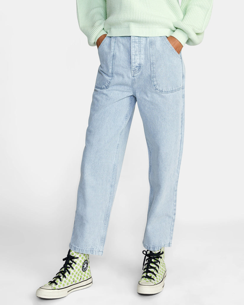 Scrunchie Denim Pants - Light Vintage Wash