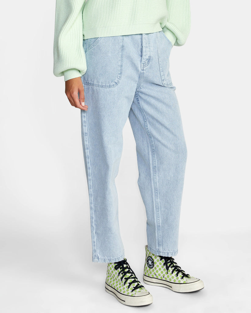 Scrunchie Denim Pants - Light Vintage Wash