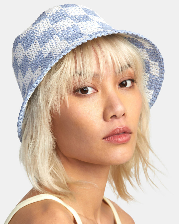 Laguna Straw Bucket Hat - Dusty Blue