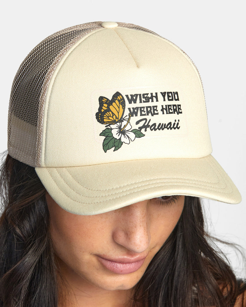 Wish You Were Here Foam Trucker Hat - Latte