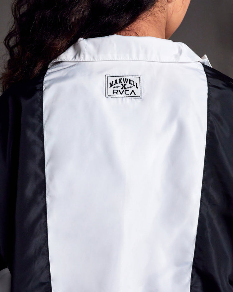 Throwback Windbreaker Jacket - Black/White