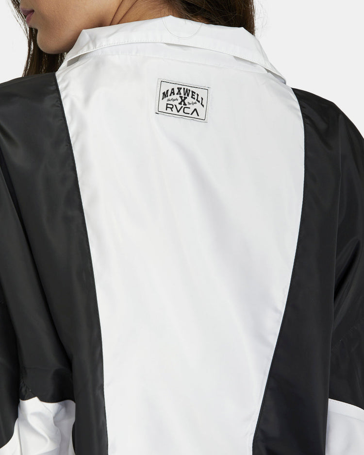 Throwback Windbreaker Jacket - Black/White