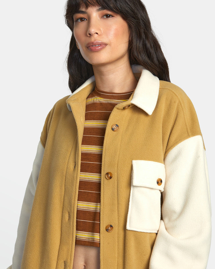 Polar Birdie Shacket Overshirt - Tan