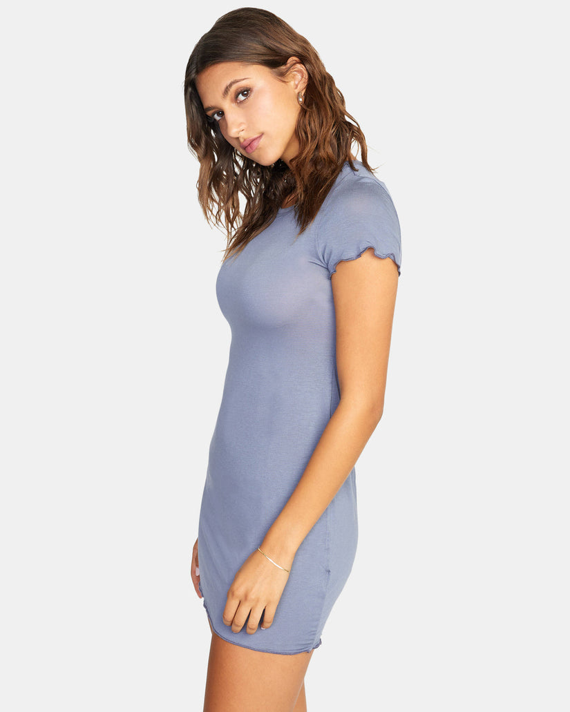 Rover T-Shirt Dress - Blue Grey