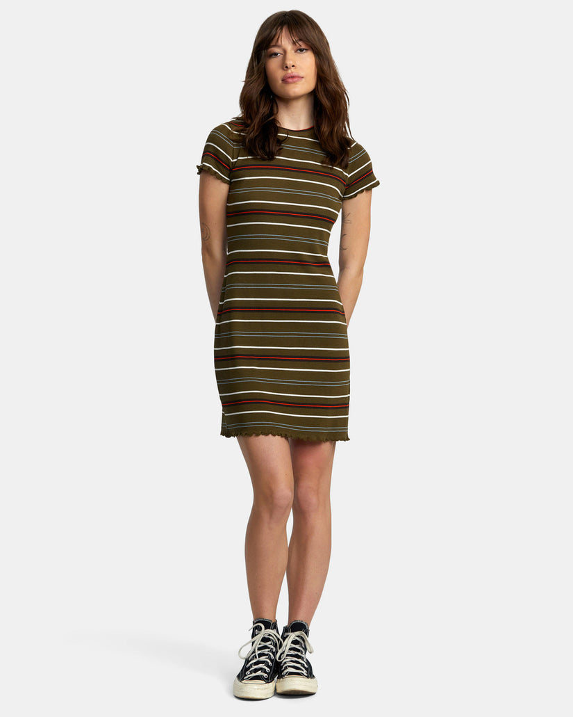 Rover Rib Knit Dress - Dark Olive