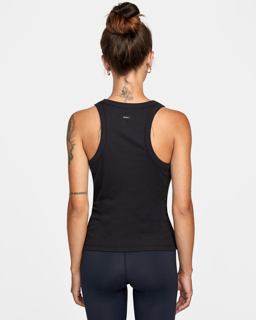 VA Essential Ribbed Tank Top - Black