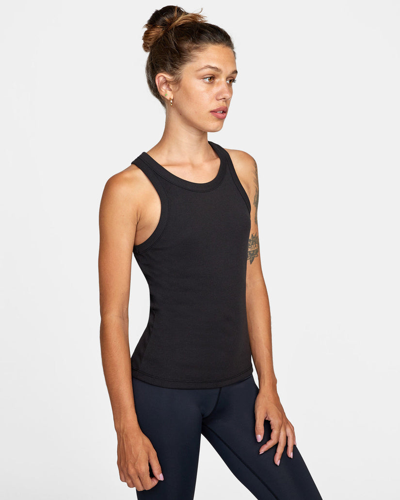 VA Essential Ribbed Tank Top - Black