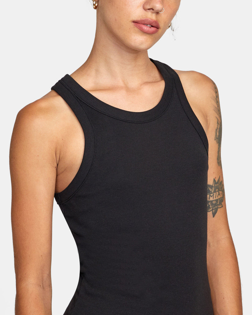 VA Essential Ribbed Tank Top - Black