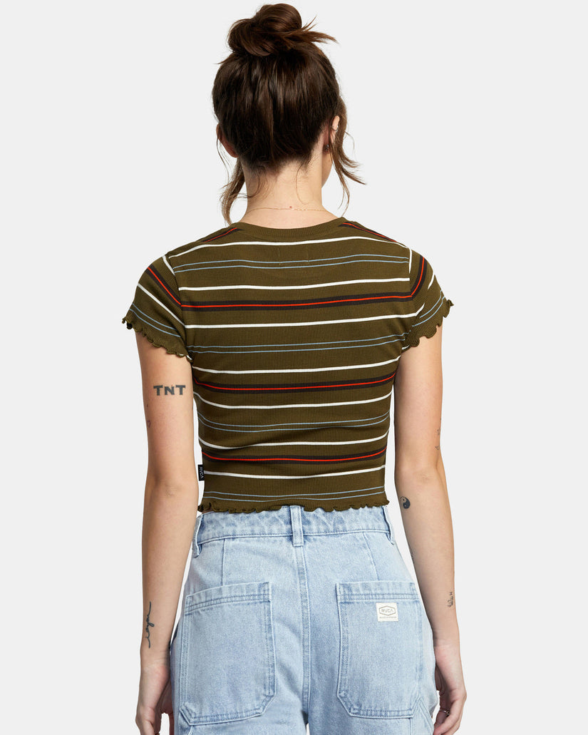 Classmate Crop Tee - Dark Olive