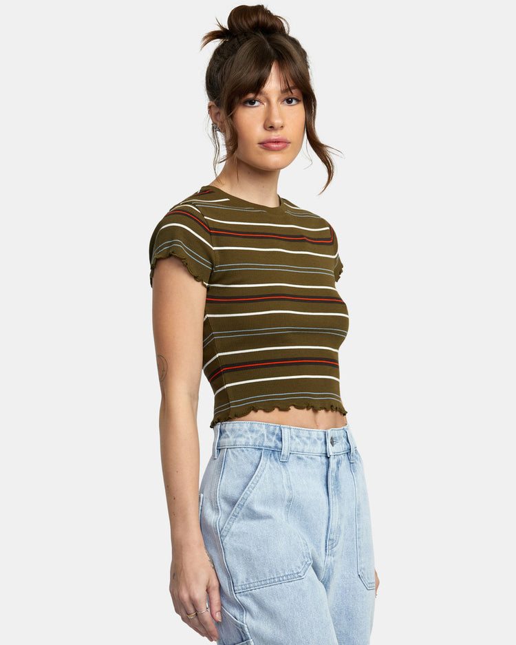 Classmate Crop Tee - Dark Olive