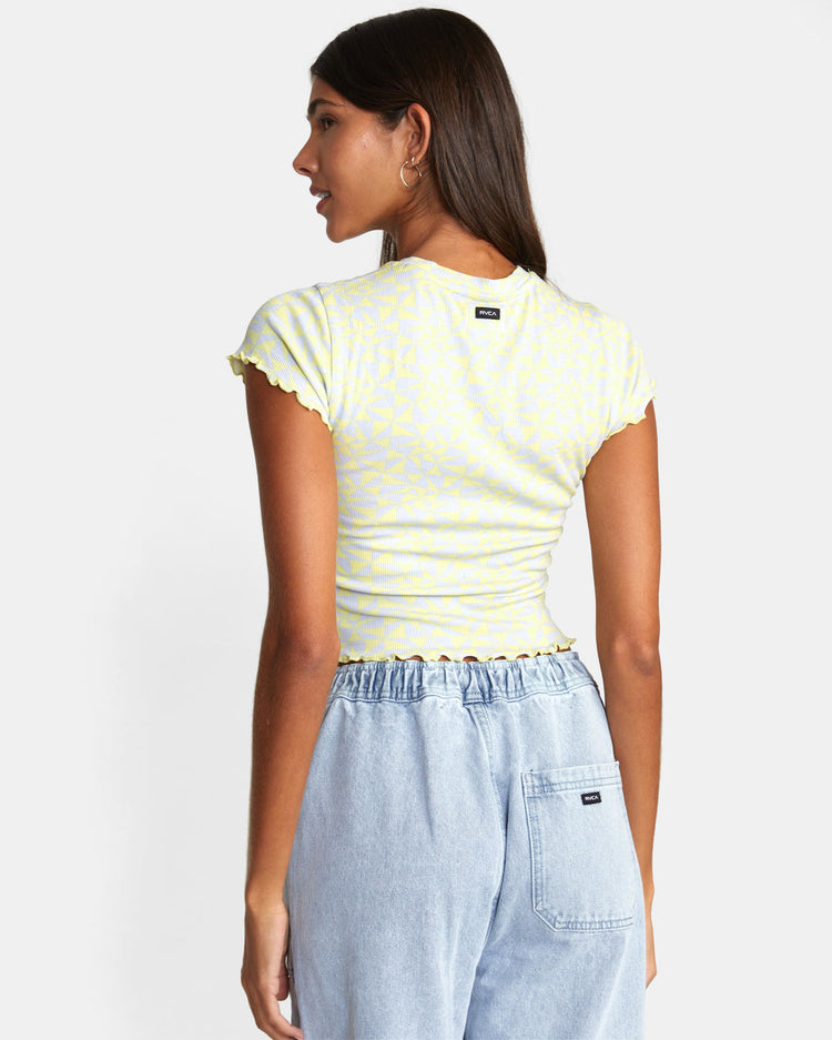 Classmate Crop Tee - Lime Yellow