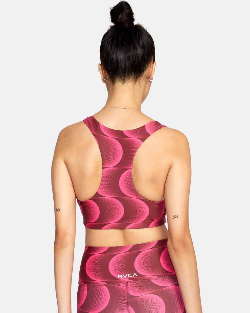 VA Essential Mid Support Sports Bra - Cosmic Wave Berry