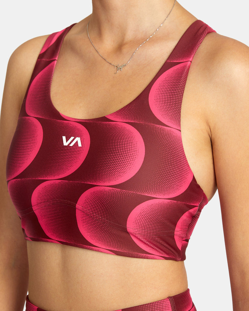 VA Essential Mid Support Sports Bra - Cosmic Wave Berry