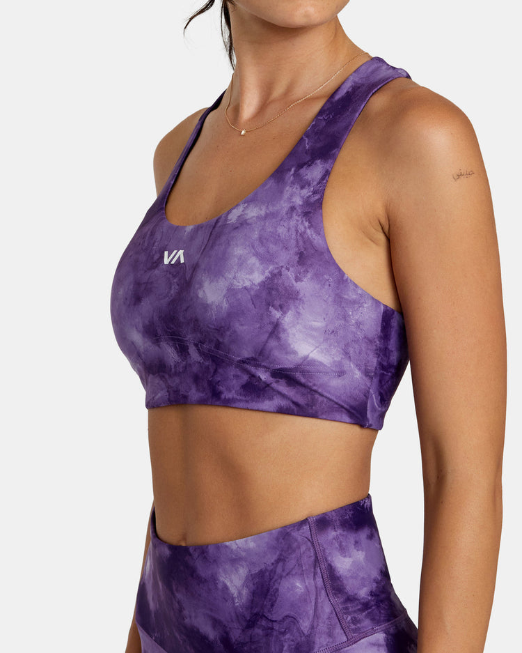 VA Essential Mid Support Sports Bra - Grape Tie Dye