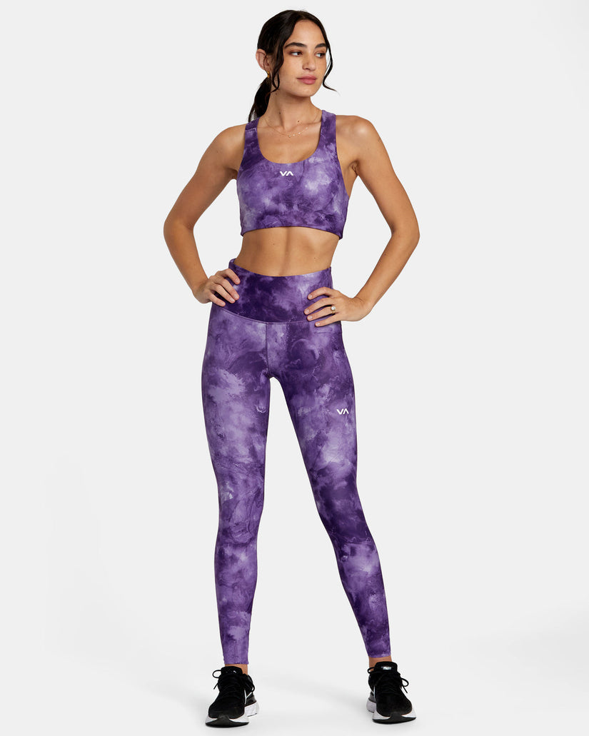 VA Essential Mid Support Sports Bra - Grape Tie Dye