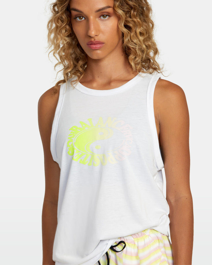 VA Muscle Workout Tank Top - White Multi