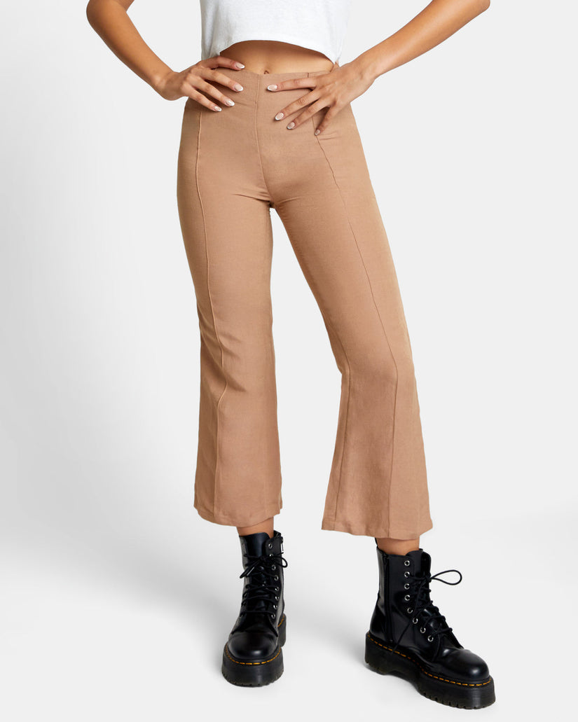 Drip High-Waisted Pants - Wood