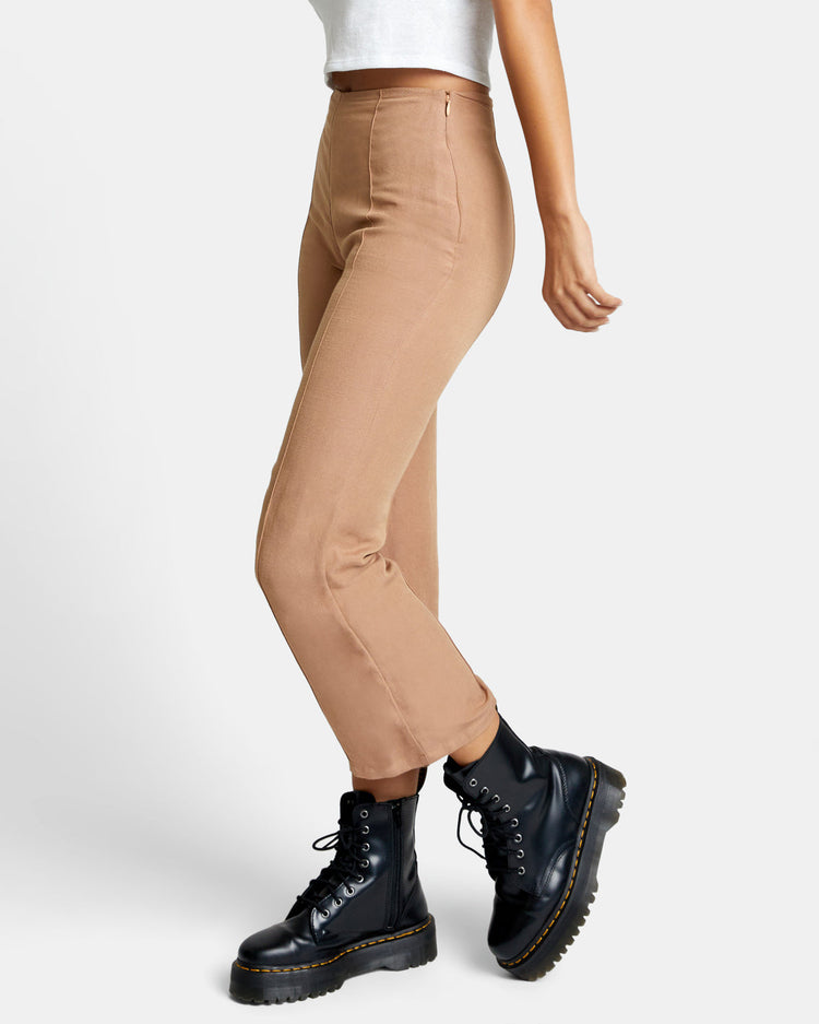 Drip High-Waisted Pants - Wood