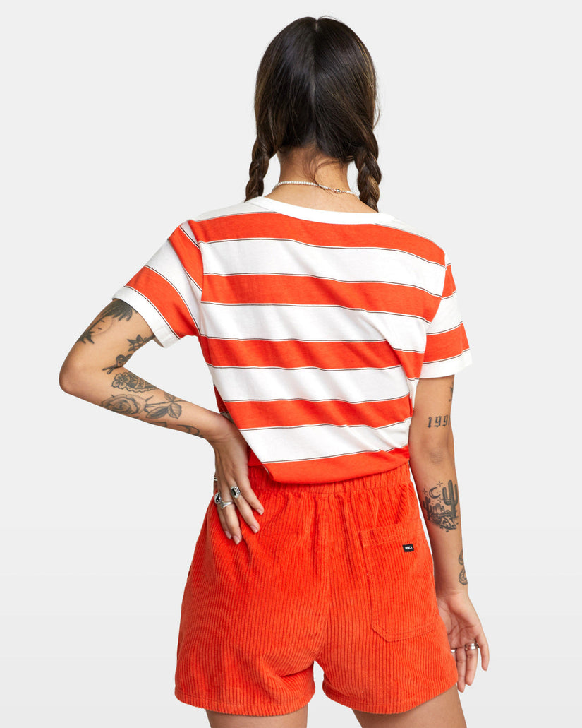 Daylight Corduroy Shorts - Red Orange