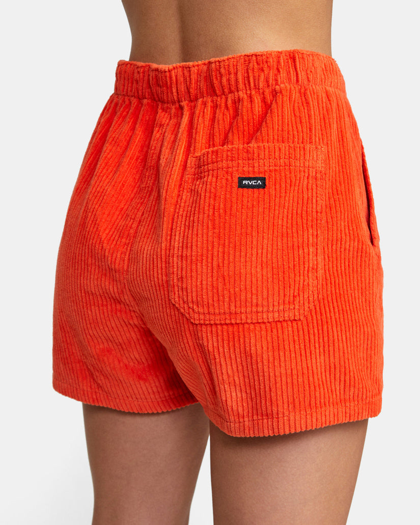 Daylight Corduroy Shorts - Red Orange