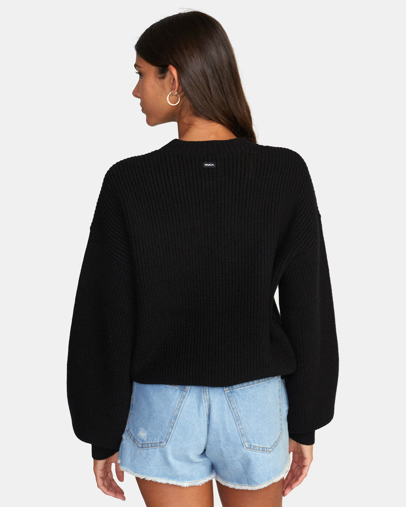 Dip In Pullover Sweater - Black