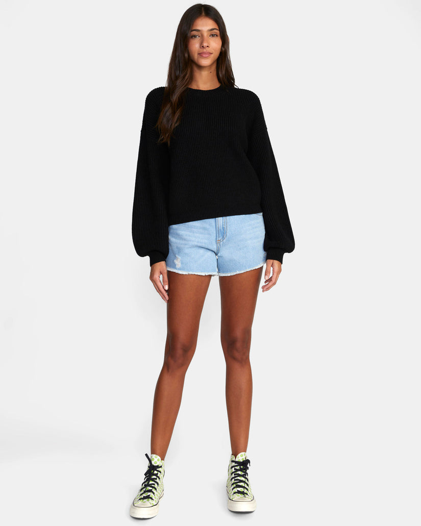 Dip In Pullover Sweater - Black