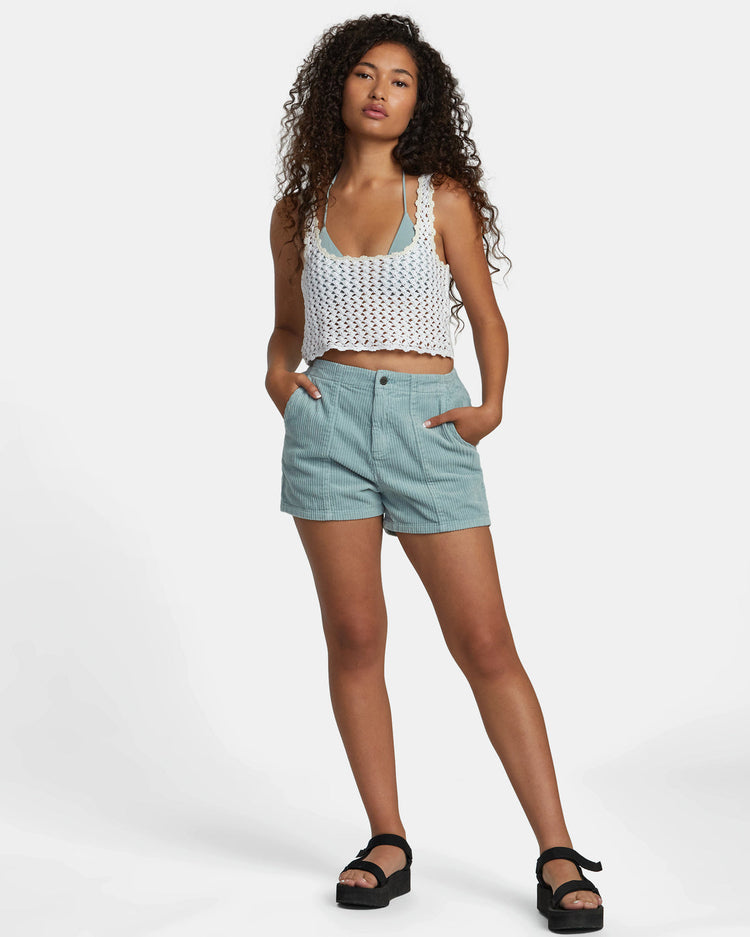 Railed Crochet Crop Top - Whisper White