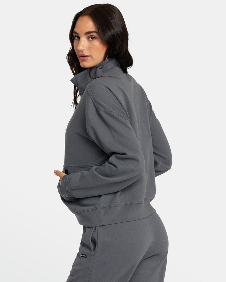 Sunday Half Zip Base Layer Top - Charcoal