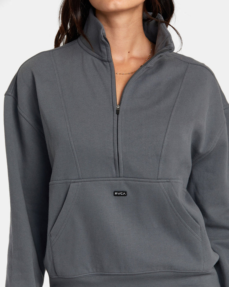 Sunday Half Zip Base Layer Top - Charcoal