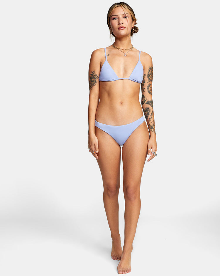 Solid Slide Triangle Bikini Top - Grey Purple