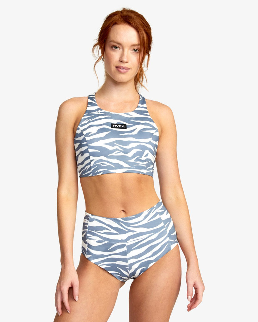 VA Essential Cheeky Bikini Bottoms - Blue Slate Tiger